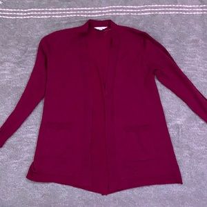Red Cardigan with Open Back and Designs